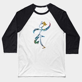 Colorful Dancing Stick Woman Baseball T-Shirt